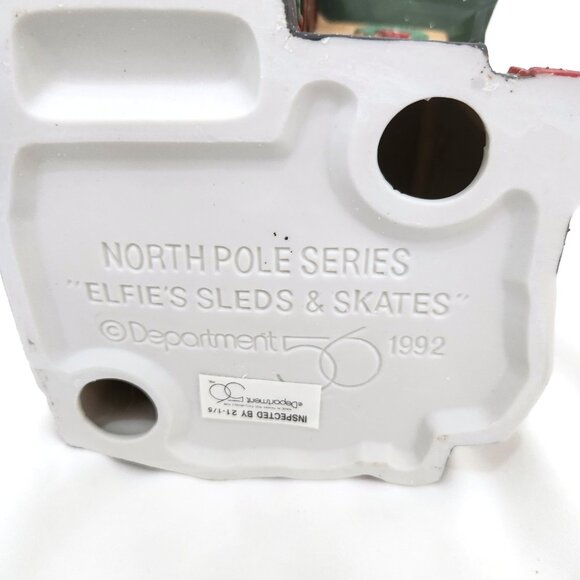 Dept 56 ELFIE'S SLEDS & SKATES North Pole Christmas Village building shop 5625-1 - Picture 6 of 9